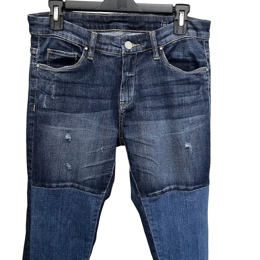 Blanknyc | Dark Wash Skinny Patchwork Jeans Distressed Size 27 Sundance